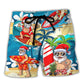 Surfing Santa Mele Kalikimaka Christmas Surf Vibe – Beach Short