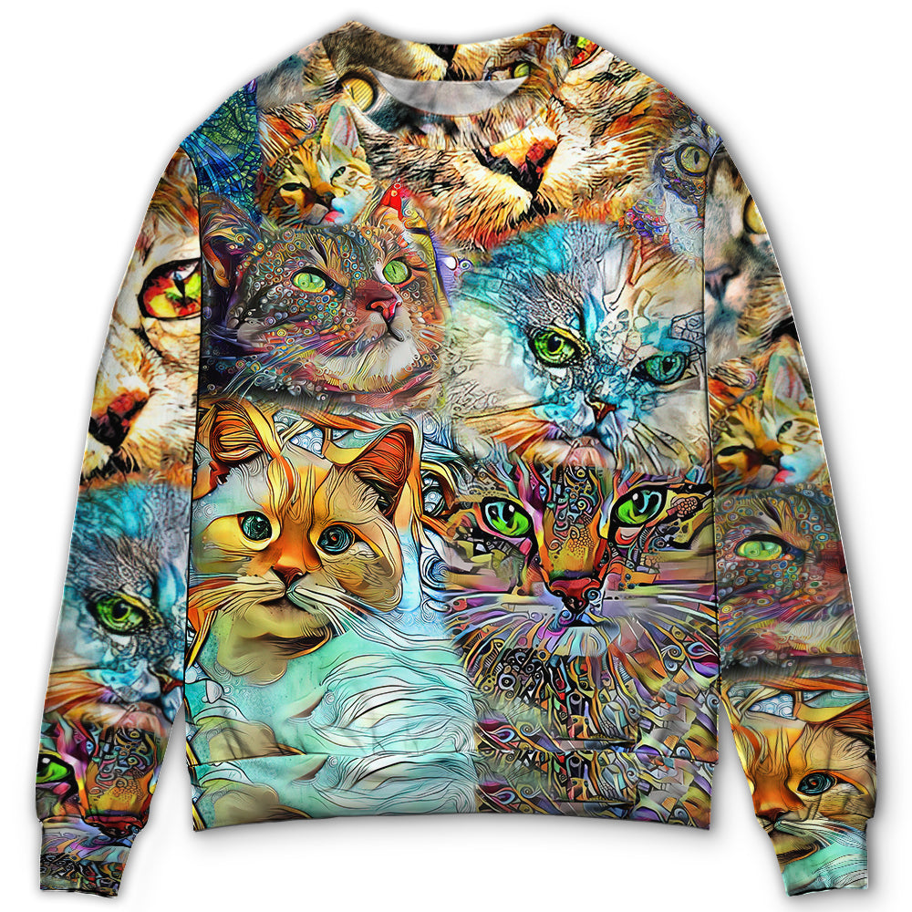 Real Love Cat Art Design – Sweater - Ugly Christmas Sweater
