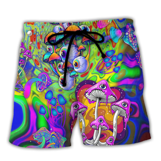 Hippie Mushroom Stay Trippy Colorful – Beach Short