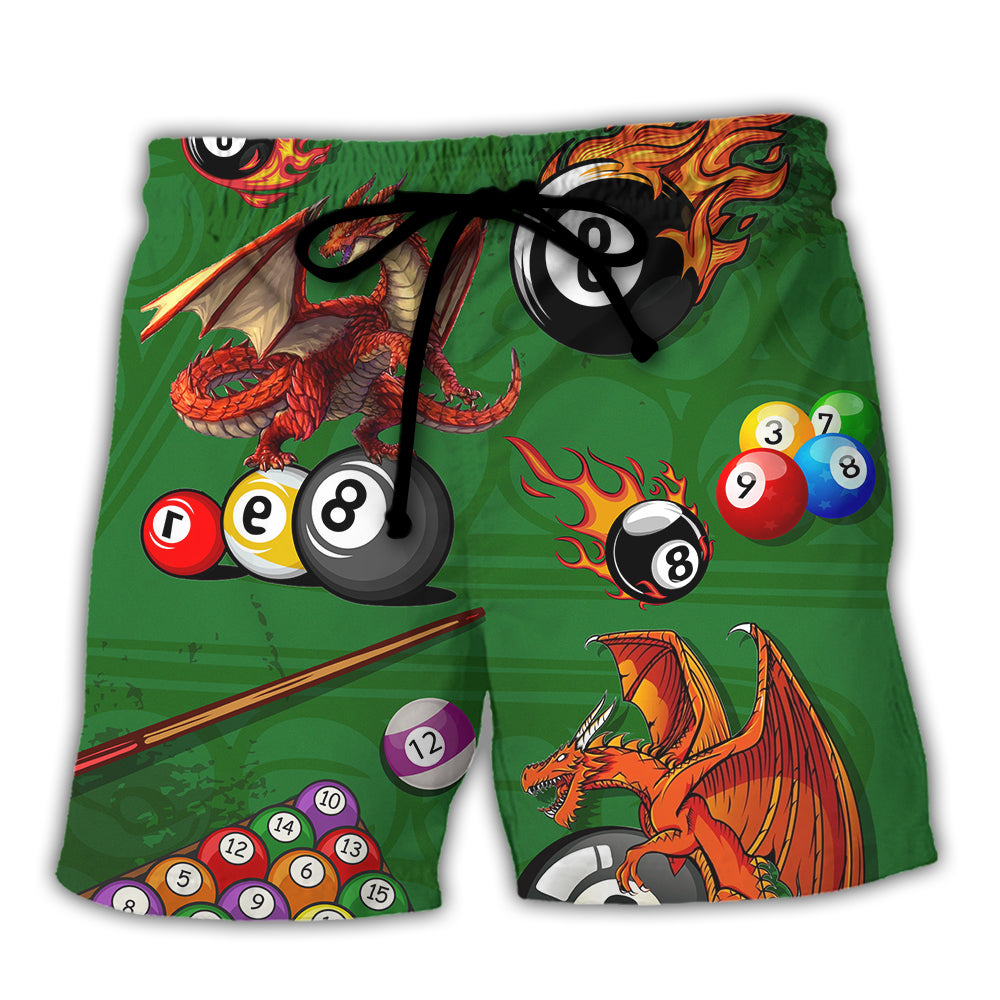 Billiards Dragon Pool Saved Me Funny Stroke Lover - Beach Short