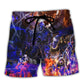 Skull Hell And Devil Inspired Graphic With Bold Attitude – Beach Short
