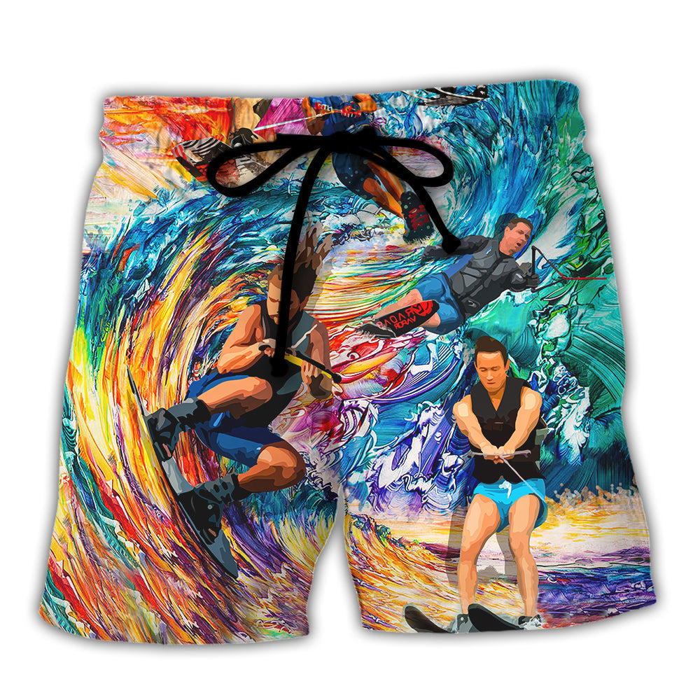 Waterskiing Some Old Men Nap Others Go Skiing – Beach Short