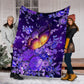 Butterfly With Purple Flowers Flannel Blanket For Bedroom Couch And Daily Comfort