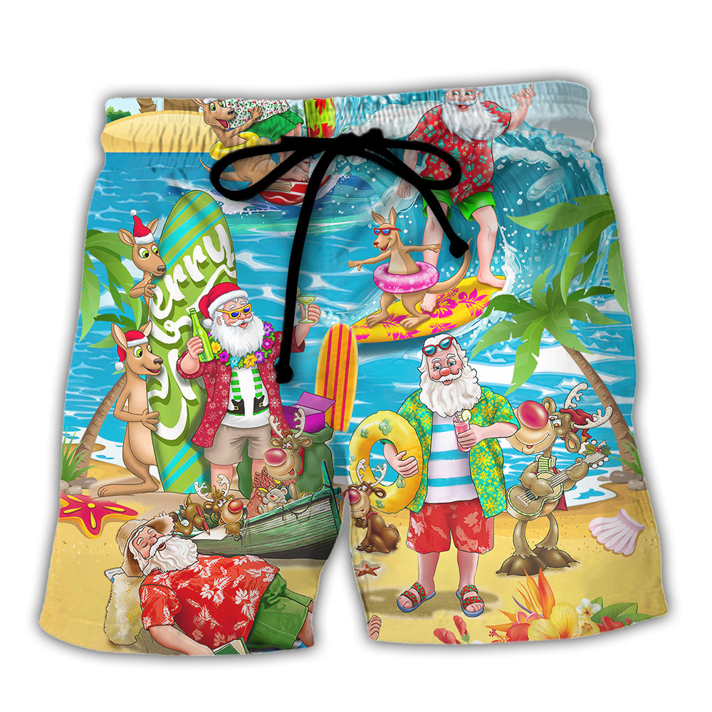 Summer Santa Surfing Christmas In July – Beach Short