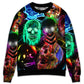 Glowing Colorful Skull Art Style – Sweater - Ugly Christmas Sweater