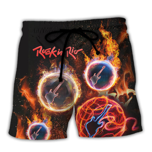 Rock Fire Music Lover Vibrant Style – Beach Short