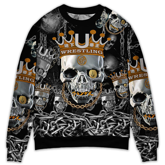 Blue Smoke Flaming Skull Art – Sweater - Ugly Christmas Sweater