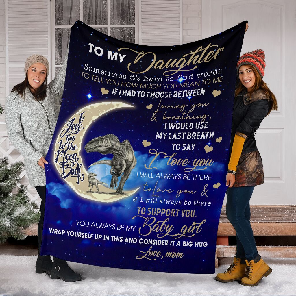 Dinosaur To My Daughter Flannel Blanket For Cozy Home Lounging And Gifting