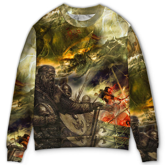 Viking Warrior Lightning Style – Sweater - Ugly Christmas Sweater