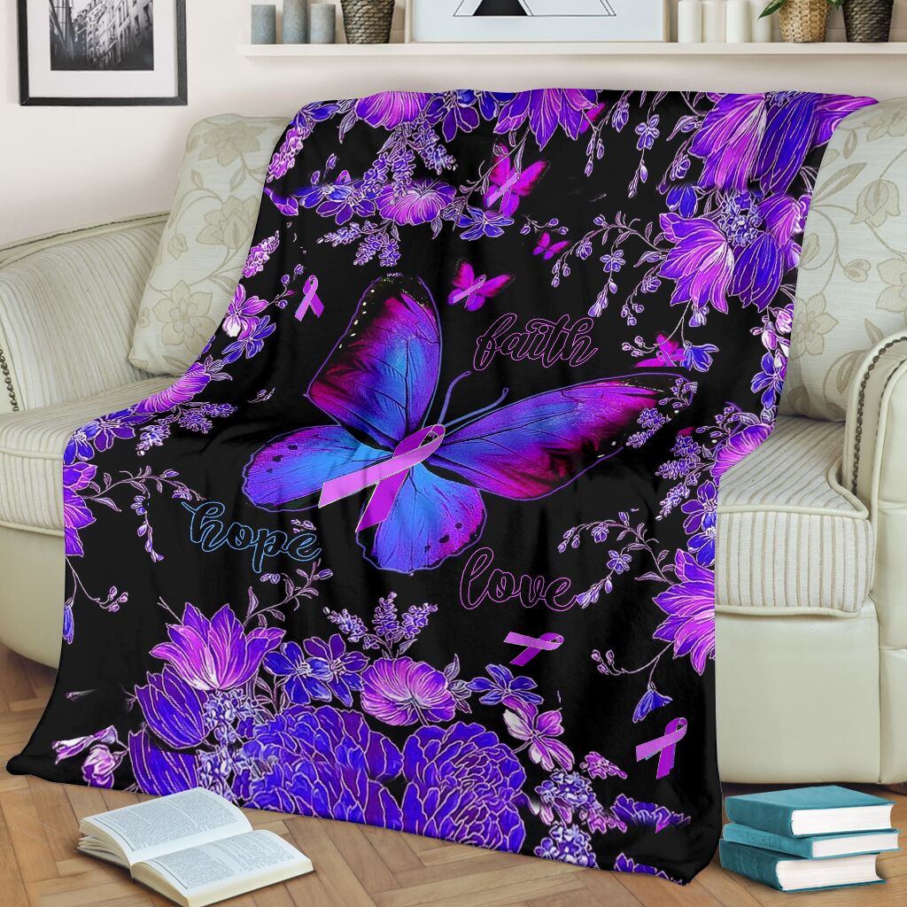 Butterfly Faith Hope Love Flannel Blanket For Living Room And Bedroom Styling