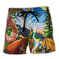 Camping Nutty Camping Friends Funny Quote – Beach Short