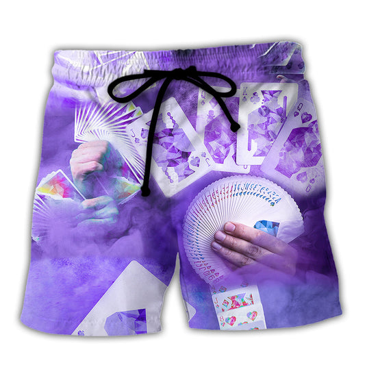 Gambling Purple Graphic Style – Beach Short