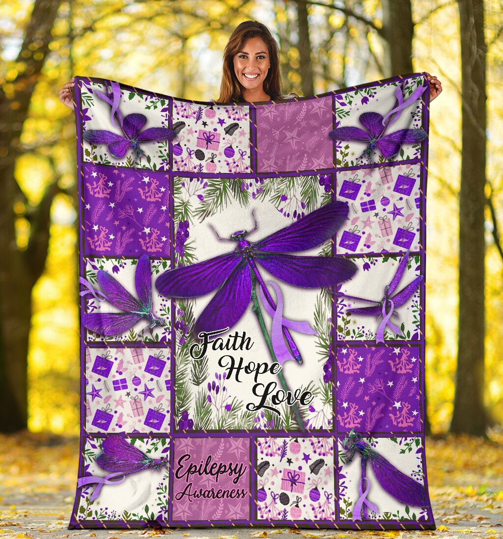 Epilepsy Awareness Butterfly Flannel Blanket For Cozy Home Lounging And Gifting