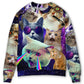 Flying Battle Cat Fantasy Art – Sweater - Ugly Christmas Sweater
