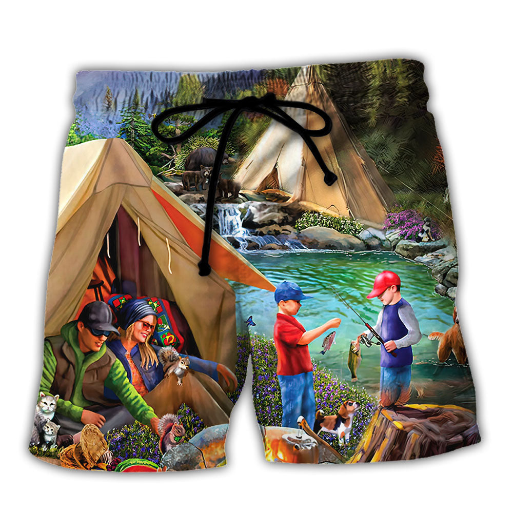 Camping Buddies Call Me Dad – Beach Short
