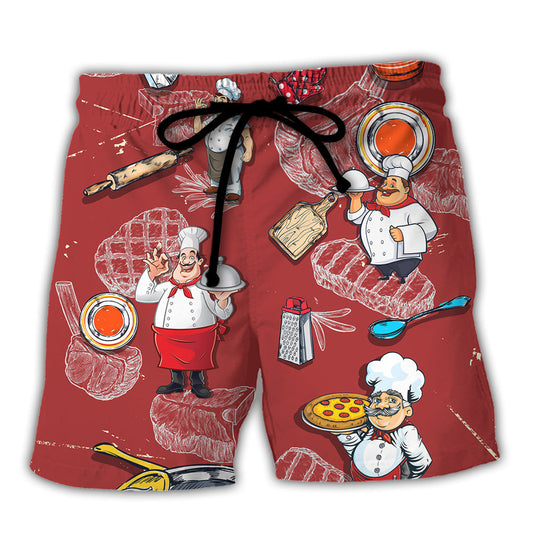 Cooking Saved Me Funny Chef Lover - Beach Short