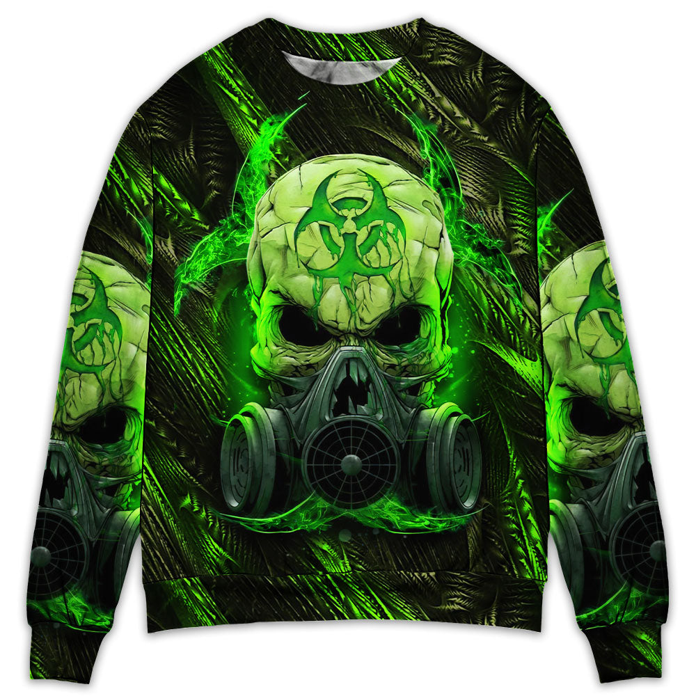 Green Lightning Skull Mask Style – Sweater - Ugly Christmas Sweater
