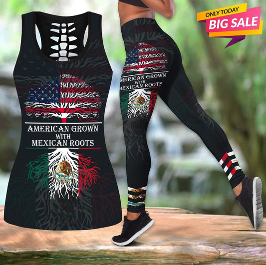 American Grown With Mexican Roots Pride – Hollow Tank Top