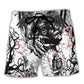 Skull Bold Humor Graphic With Dark Ride Theme – Beach Short