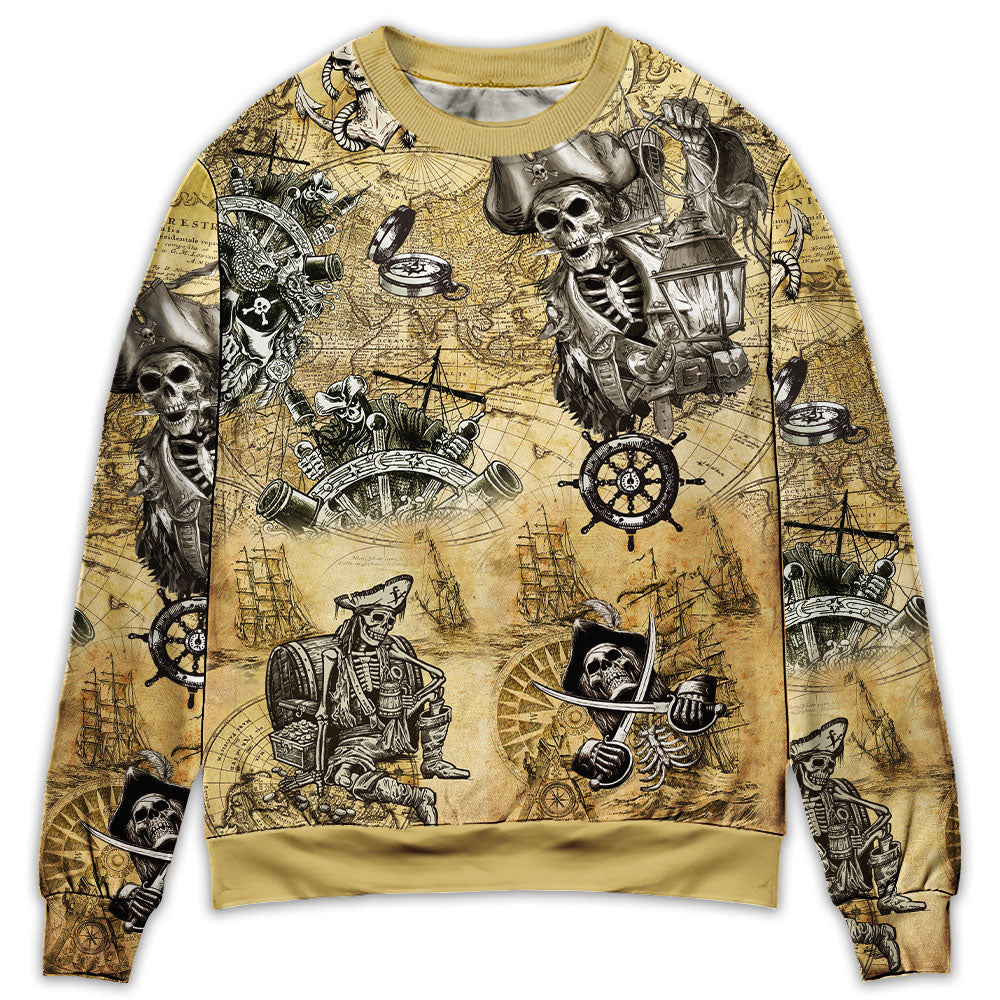 Pirate Skull Adventure Sail Style – Sweater - Ugly Christmas Sweater
