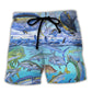 Fishing Rodfather Tuna Theme Undersea Style - Beach Short