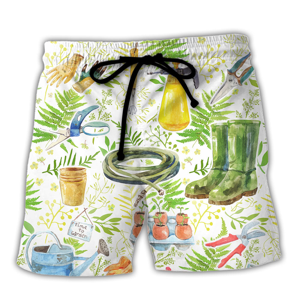 Gardening Plantaholic Vintage Art - Beach Short