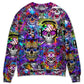 Hippie Colorful Skull Art Style – Sweater - Ugly Christmas Sweater