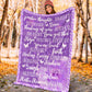 Fibromyalgia Awareness Flannel Blanket For Bed Sofa And Reading Nook Decor