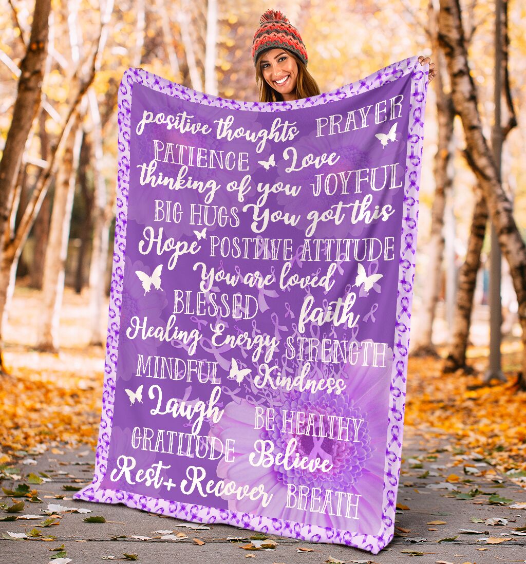 Fibromyalgia Awareness Flannel Blanket For Bed Sofa And Reading Nook Decor