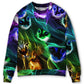 Neon Flash Cat Cool Style – Sweater - Ugly Christmas Sweater