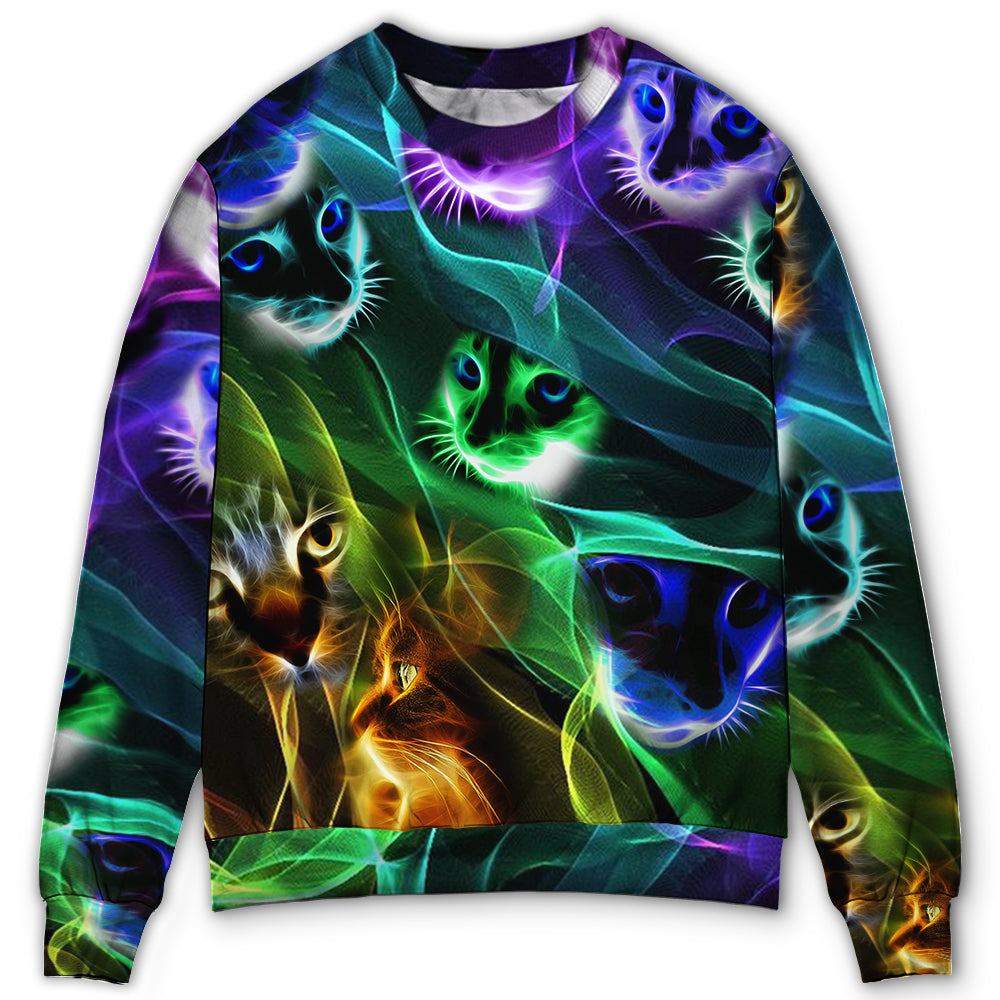 Neon Flash Cat Cool Style – Sweater - Ugly Christmas Sweater