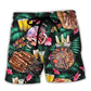 BBQ Everybody Chill Dad’s On The Grill Funny Barbecue - Beach Short