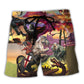 Dragon Battles Knight Fantasy Art - Beach Short