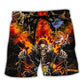 Biker Skull Lovely Art Style - Beach Short