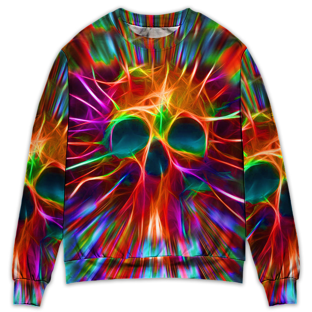 Rainbow Color Skull Love Style – Sweater - Ugly Christmas Sweater