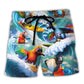 Surfing Parrot Surf Up Take It Easy Tropical Humor – Beach Short