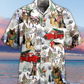 German Shepherd Dogs Snowy Christmas Theme - Hawaiian Shirt
