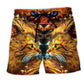 Cat Flaming Cool Style - Beach Short
