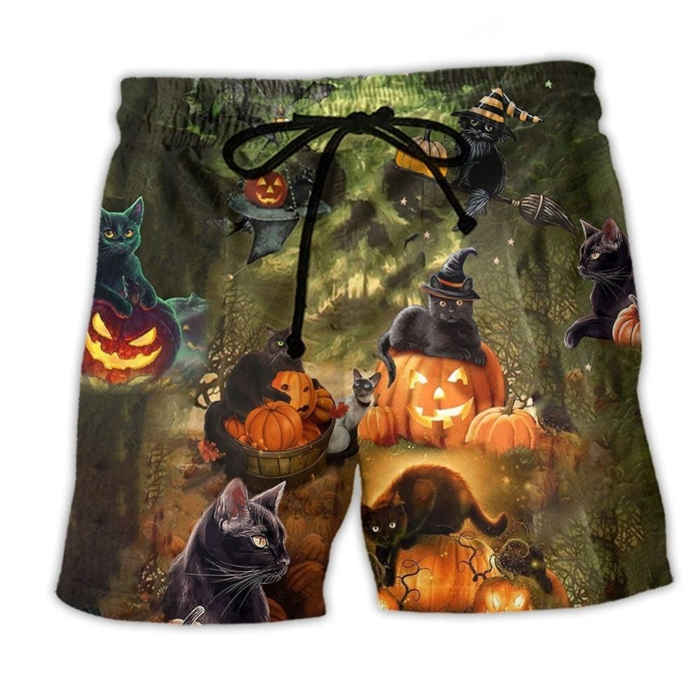 Halloween Black Cat Good Luck - Beach Short
