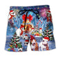 Dog Merry Christmas Happy - Beach Short