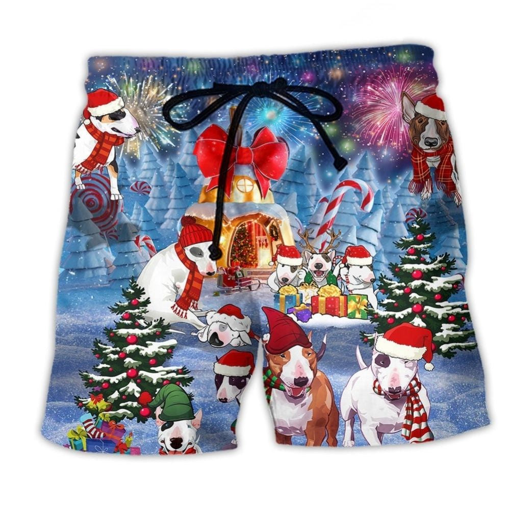 Dog Merry Christmas Happy - Beach Short
