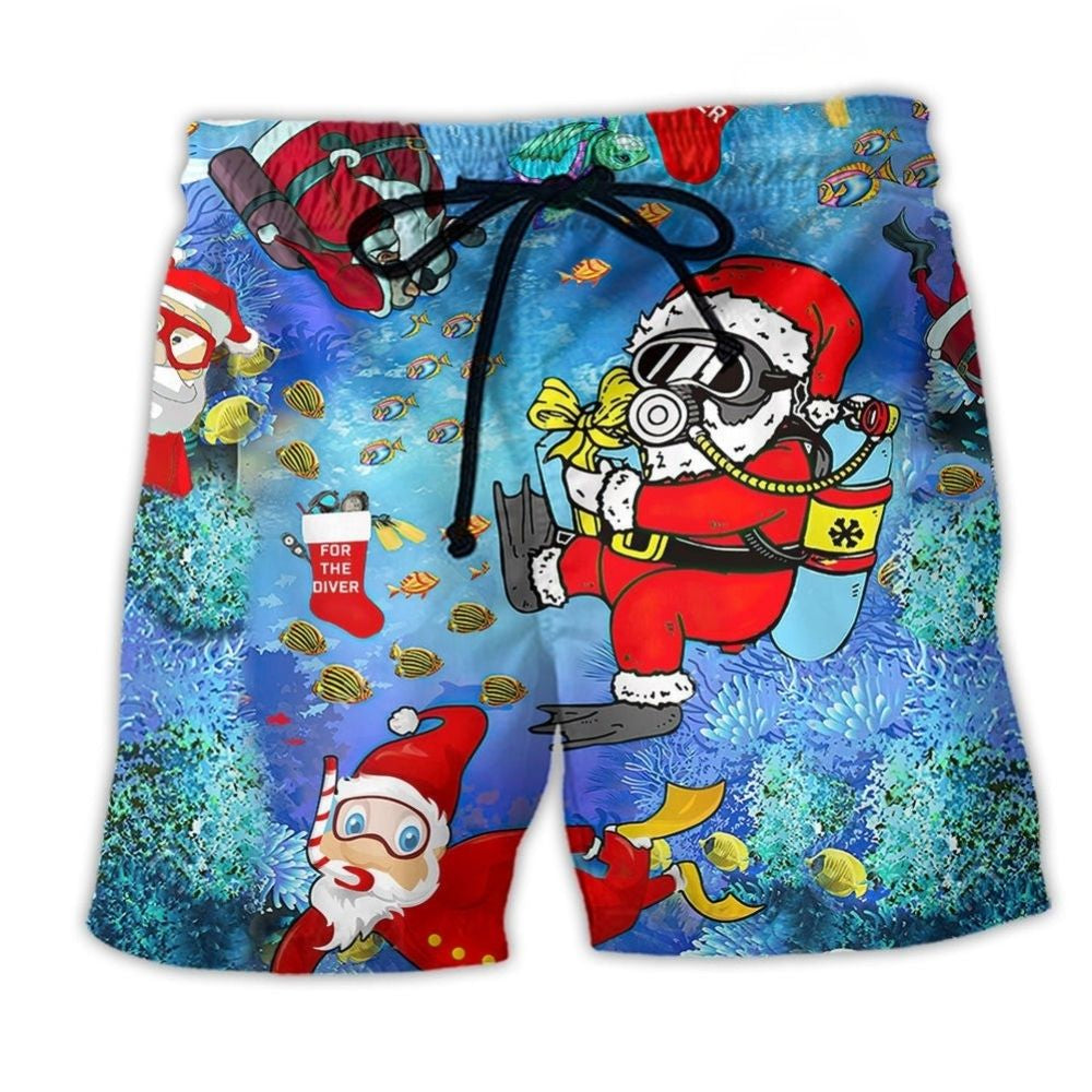 Diving Santa Christmas - Beach Short