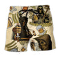 Skull Love Beer Happy Vintage - Beach Short