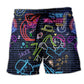 Saxophone Neon Purple Love - Beach Short