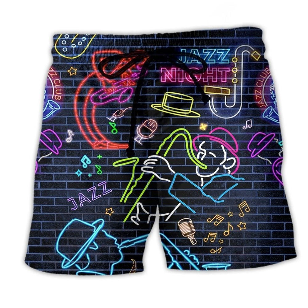 Saxophone Neon Purple Love - Beach Short