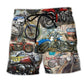 Vintage Motorcycle Life Style - Beach Short