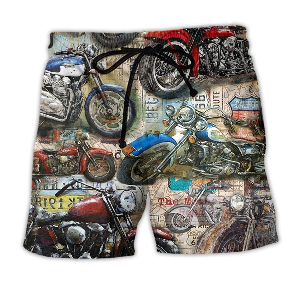 Vintage Motorcycle Life Style - Beach Short