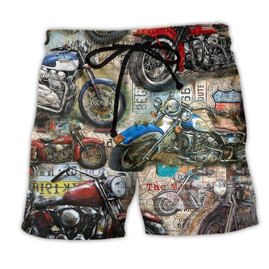 Vintage Motorcycle Life Style - Beach Short