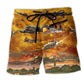 Combat Aircraft Sunset Sky Art – Beach Short