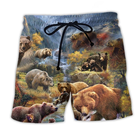 Bear Into The Wild Mountain Art – Beach Short